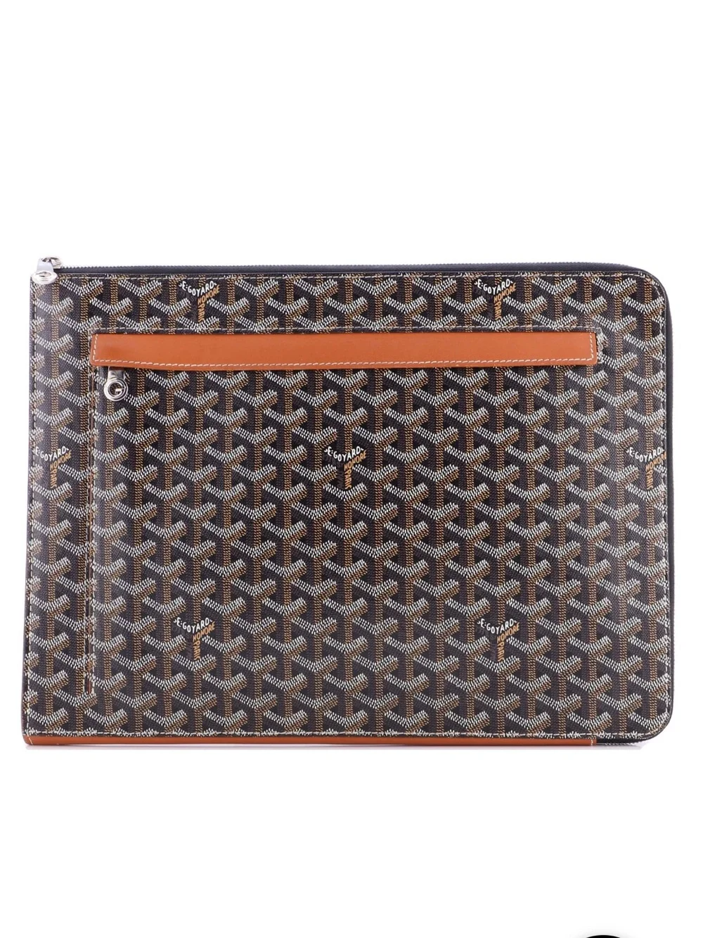 Goyard Sorbonne Monogram Document Pouch with Tan Trim